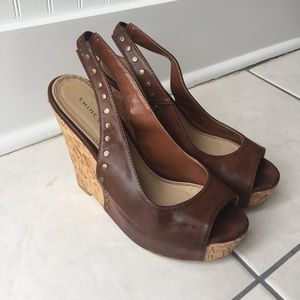 Chinese Laundry Leather and Cork Wedges